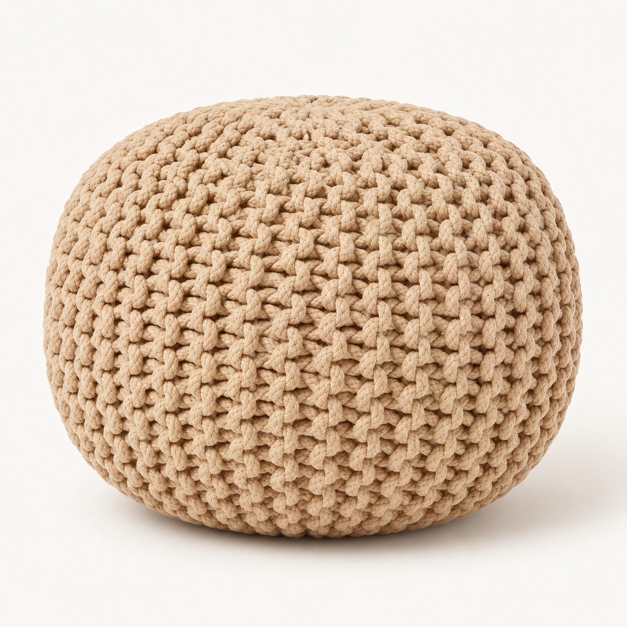 Pouf rond tressé