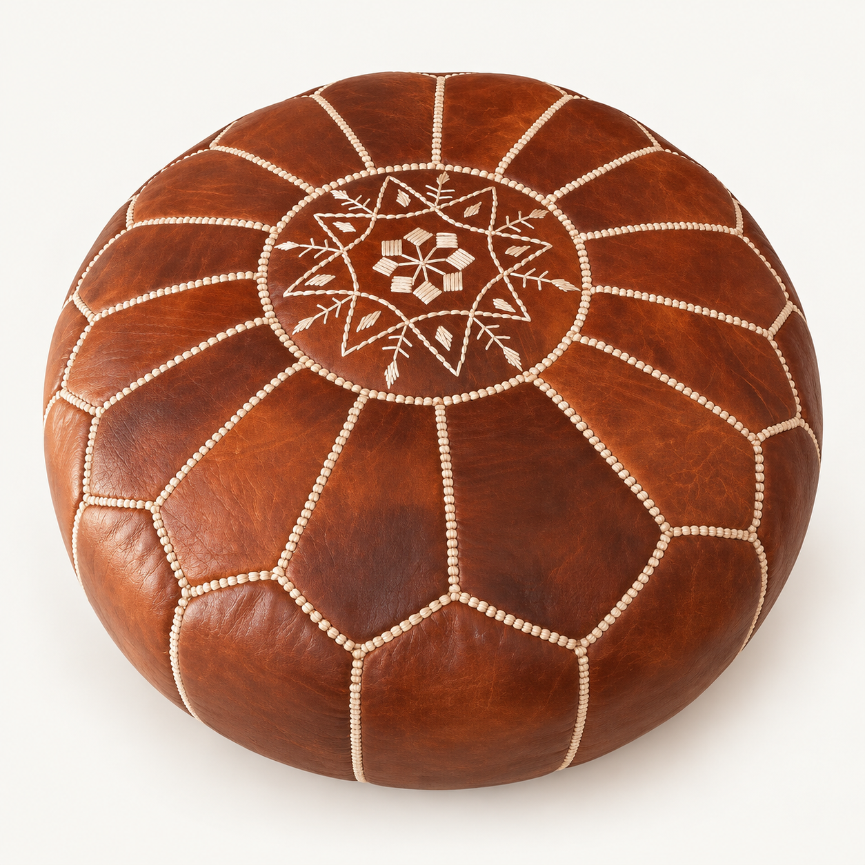 Pouf en cuir